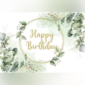 Green Eucalyptus Birthday Backdrop